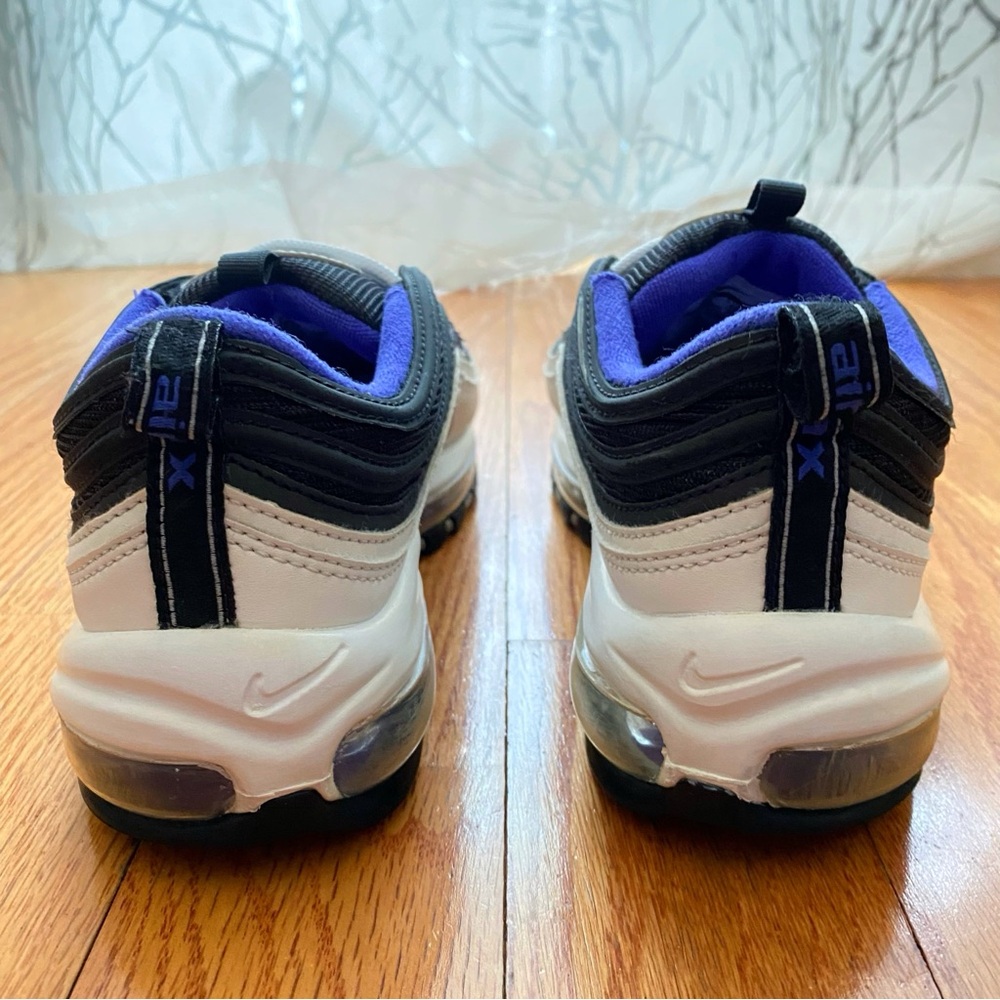 NIKE PERSIAN VIOLET BLUE WHITE BLACK AIR MAX 97 LACE UP CLEAR TUBE SNEAKERS - Picture 4 of 11